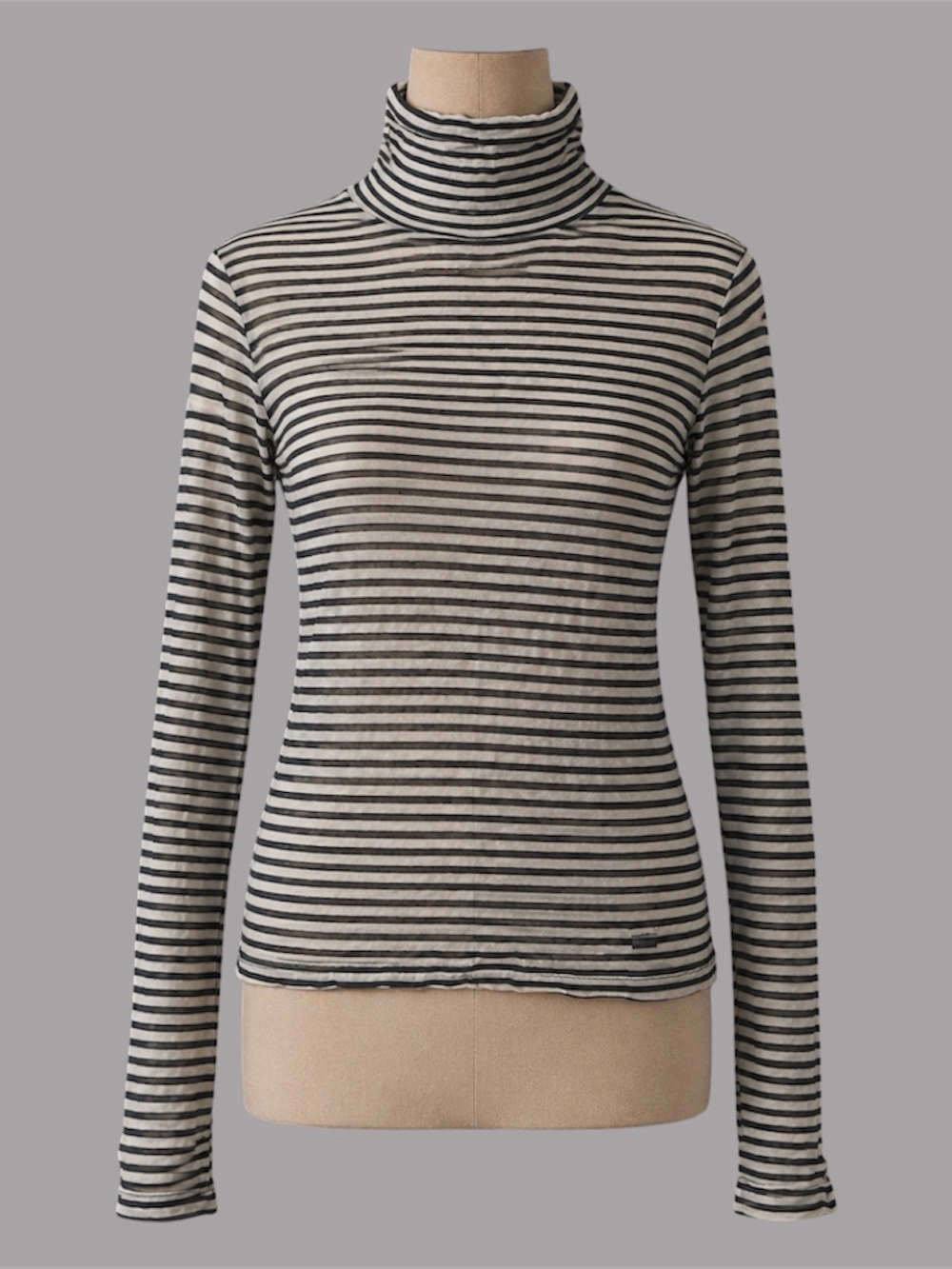 Urban Outfitters BDG Striped Sheer Turtleneck Long Sleeve Top